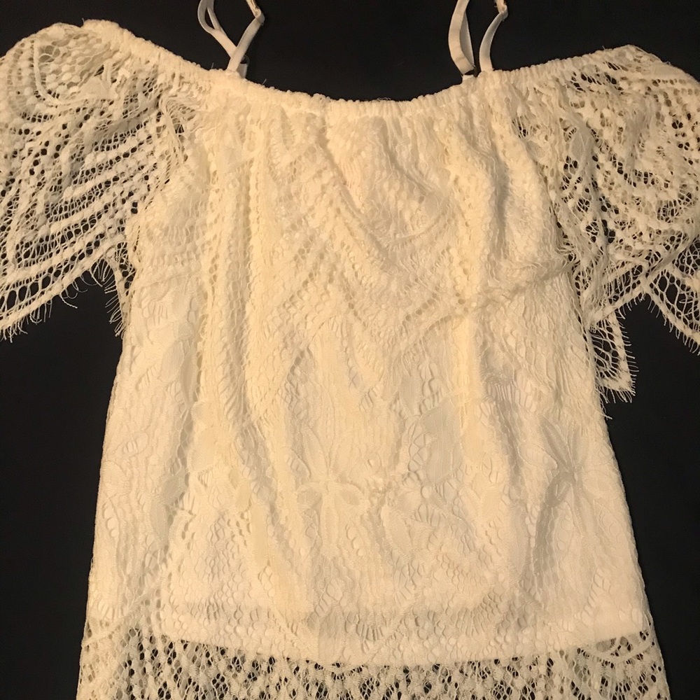 Ivory & lace off shoulder